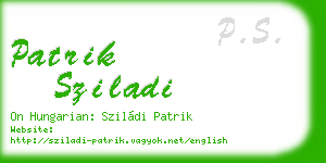 patrik sziladi business card